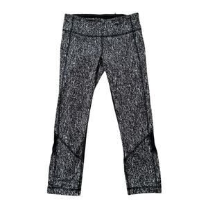 Lululemon black & white pattern mesh panel leggings size 6